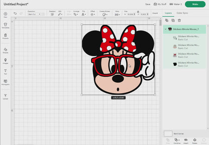 Stickers Minnie Mouse Svg, 36 Designs Easy to use, Cartoon Characters, Layered Svg by colors, Transparent Png, Easy cut files for Cricut.