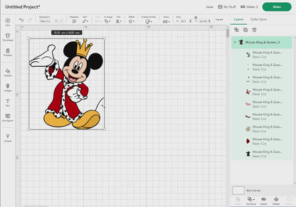 Mouse King & Queen Svg, 6 Designs Easy to use, Cartoon Characters Clipart, Layered Svg by colors, Transparent Png, Easy cut files for Cricut