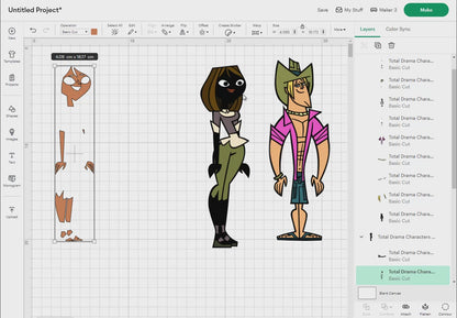 Total Drama Svg Png Set3, 20 Designs Easy to use, Cartoon Characters Cliparts, Layered Svg by colors, Transparent Png, Cut files for Cricut.