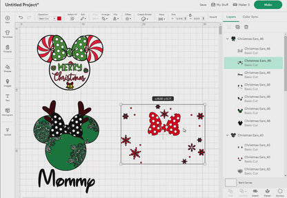 Christmas Ears Svg Png, 48 Designs Easy to use, Magical Kingdom Bundle, Family Trip, Castel Svg, Mouse Head, Easy cut files for Cricut.