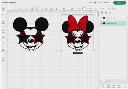 Mouse Ears Svg Png, 30 Designs Easy to use, Cartoon Characters, Layered Svg by colors, Transparent Png, Easy cut files for Cricut.
