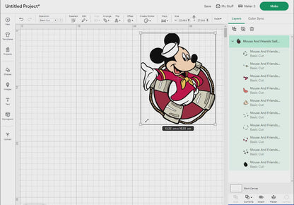 Mouse And Friends Sailor Lifebuoy Svg Png, 6 Designs Easy to use Cartoon Characters, Layered Svg by color, Transparent Png, Files for Cricut
