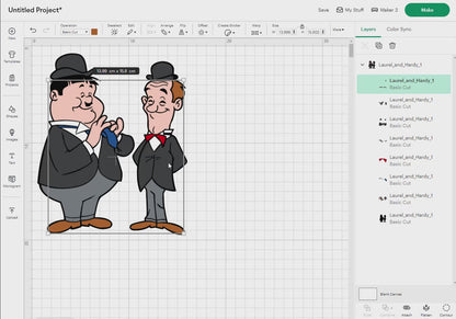 Laurel and Hardy Svg Png, 6 Designs Easy to use, Cartoon Characters, Layered Svg by colors, Transparent Png, Easy cut files for Cricut.
