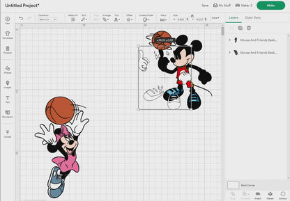 Mouse And Friends Basketball Svg, 22 Designs Easy to use, Cartoon Characters, Layered Svg by colors, Transparent Png, Cut files for Cricut.
