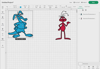 The Ant And The Aardvark Svg Png, 12 Designs Easy to use, Cartoon Characters, Layered Svg by colors, Transparent Png, Cut files for Cricut.