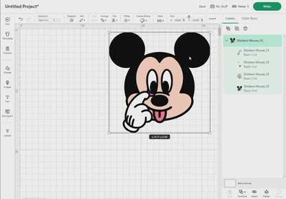 Stickers Mouse Svg, 36 Designs Easy to use, Cartoon Characters Clipart, Layered Svg by colors, Transparent Png, Easy cut files for Cricut.