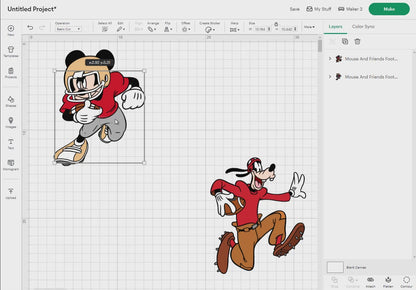 Mouse And Friends Football Svg, 20 Designs Easy to use, Cartoon Characters, Layered Svg by colors, Transparent Png, Cut files for Cricut.
