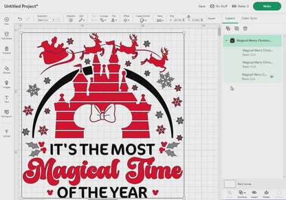 Magical Merry Christmas 2025 Svg Png, 23 Designs Easy to use, Magical Kingdom Bundle, Family Trip, Castel, Mouse Head, Cut files for Cricut.