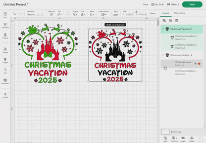 Christmas Vacation 2025 Svg Png, 10 Designs Easy to use, Magical Kingdom Bundle, Family Trip, Castel Svg, Mouse Head, Cut files for Cricut.