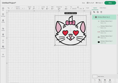 Stickers Marie Cat Svg Png, 33 Designs Easy to use, Cartoon Characters, Layered Svg by colors, Transparent Png, Easy cut files for Cricut.