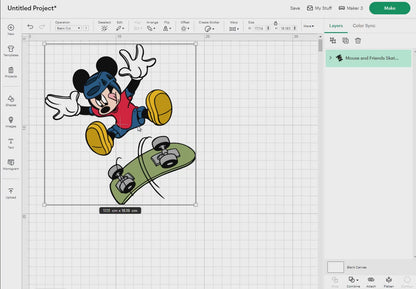 Mouse and Friends Skateboard Svg, 20 Designs Easy to use, Cartoon Characters, Layered Svg by colors, Transparent Png, Cut files for Cricut.