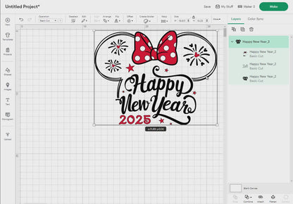 Happy New Year 2025 Svg Png, 8 Designs Easy to use, Magical Kingdom Bundle, Family Trip, Castel Svg, Mouse Head, Easy cut files for Cricut.
