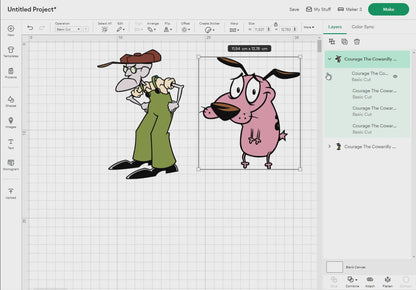 Courage The Cowardly Dog Svg Png, 11 Designs Easy to use, Cartoon Characters, Layered Svg by colors, Transparent Png, Cut files for Cricut.