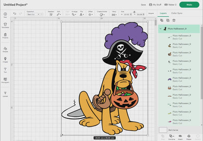 Pluto Halloween Svg Png, 15 Designs Easy to use Cartoon Characters, Layered Svg by colors, Transparent Png, Cut files for Cricut.