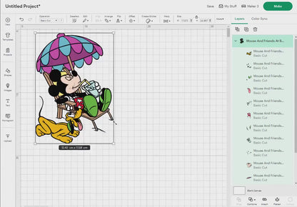 Mouse And Friends At Beach Svg, 26 Designs Easy to use, Cartoon Characters, Layered Svg by colors, Transparent Png, Cut files for Cricut.
