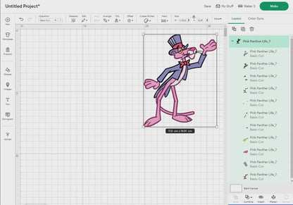 Pink Panther Life Svg Png, 60 Designs Easy to use, Cartoon Characters Cliparts, Layered Svg by colors, Transparent Png, Cut files for Cricut
