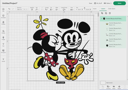 Mouse And Friends Comic Svg, 41 Designs Easy to use, Cartoon Characters, Layered Svg by colors, Transparent Png, Easy cut files for Cricut.