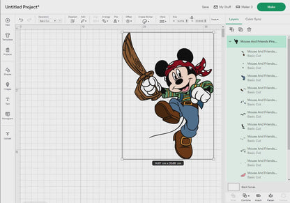 Mouse And Friends Pirate Svg, 26 Designs Easy to use, Cartoon Characters, Layered Svg by colors, Transparent Png, Easy cut files for Cricut.