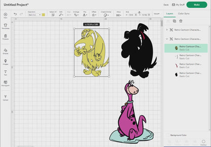 Retro Cartoon Characters - Animals Svg Png, 20 Designs Easy to use, 70s, 80s, Layered Svg by colors, Transparent Png, Cut Files for Cricut.