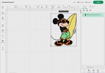 Mouse And Friends Surfing Sport Svg Png, 24 Designs, Cartoon Characters, Layered Svg by colors, Transparent Png, Easy cut files for Cricut.