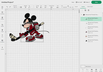 Mouse And Friends Hockey Svg, 5 Designs Easy to use, Cartoon Characters, Layered Svg by colors, Transparent Png, Easy cut files for Cricut.