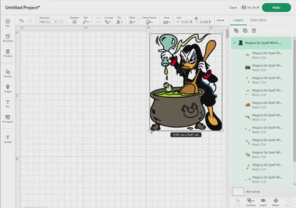 Magica De Spell Witch Duck Svg Png, 14 Designs Easy to use, Cartoon Characters, Layered Svg by colors, Transparent Png, Cut Files for Cricut