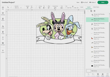 Mouse And Friends Easter Family Svg Png, 13 Designs Easy to use, Cartoon Characters, Layered Svg by colors, Transparent Png Files for Cricut