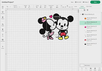 Mouse Valentine Svg Png, 57 Designs Easy to use, Cartoon Characters, Layered Svg by colors, Transparent Png, Cut files for Cricut.