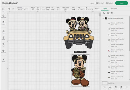 Mouse And Friends Safari Svg Png, 71 Designs Easy to use, Cartoon Characters, Layered Svg by colors, Transparent Png, Cut files for Cricut.