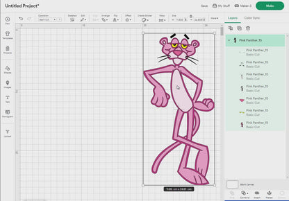 Pink Panther Svg Png, 50 Designs Easy to use, Cartoon Characters Cliparts, Layered Svg by colors, Transparent Png, Easy cut files for Cricut