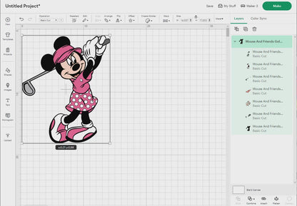 Mouse And Friends Golf Svg, 17 Designs Easy to use, Cartoon Characters, Layered Svg by colors, Transparent Png, Easy cut files for Cricut.
