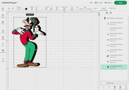 Goofy Merry Christmas Svg Png, 9 Designs Easy to use, Cartoon Characters, Layered Svg by colors, Transparent Png, Easy files for Cricut.