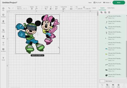 Mouse And Friends Roller Svg, 19 Designs Easy to use, Cartoon Characters, Layered Svg by colors, Transparent Png, Easy cut files for Cricut.