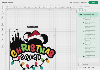 Merry Christmas Mouse Head Svg Png, 20 Designs Easy to use, Magical Kingdom Bundle Png, Family Trip, Castel Svg, Easy cut files for Cricut.