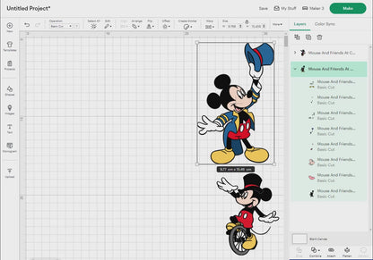 Mouse And Friends At Circus Svg Png, 21 Designs Easy to use Cartoon Characters, Layered Svg by colors, Transparent Png, Cut Files for Cricut