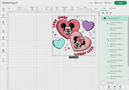 Valentine Bundle Svg Png, 8 Designs Easy to use, Cartoon Characters, Love, Layered Svg by colors, Transparent Png, Cut files for Cricut.