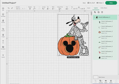 Goofy Halloween Svg Png, 7 Designs Easy to use Cartoon Characters, Layered Svg by colors, Transparent Png, Easy cut files for Cricut.