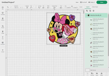 Valentine Bundle Svg Png, 8 Designs Easy to use, Cartoon Characters, Love, Layered Svg by colors, Transparent Png, Cut files for Cricut.