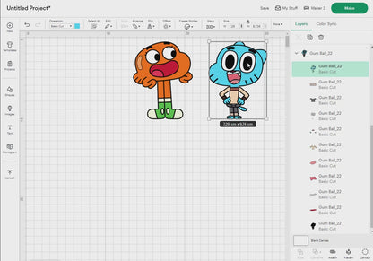 Gum Ball Family Svg Png, 60 Designs Easy to use, Cartoon Characters Cliparts, Layered Svg by colors, Transparent Png, Cut files for Cricut.