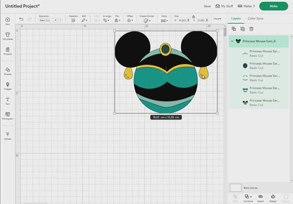Princess Mouse Ears Svg, 14 Designs Easy to use, Cartoon Characters , Layered Svg by colors, Transparent Png, Easy cut files for Cricut.