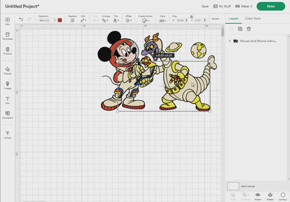Mouse And Minnie Astronaut Svg Png, 7 Designs Easy to use Cartoon Characters Layered Svg by colors, Transparent Png, Cut Files for Cricut.